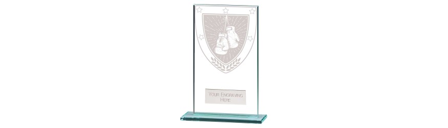 MILLENIUM BOXING GLASS TROPHY - 6 SIZES - 8CM - 18CM